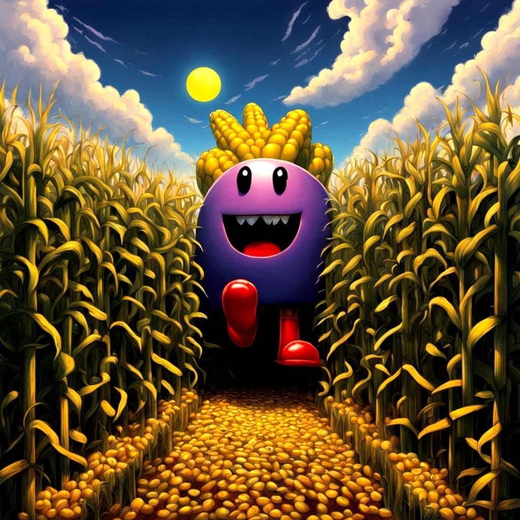 Sinister Ms. Pacman Corn Maze Entrance