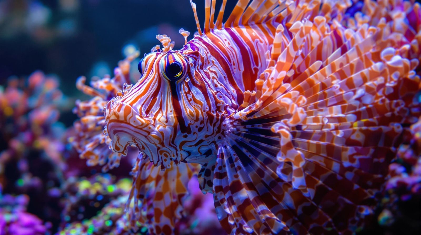 curious psychedelic lionfish