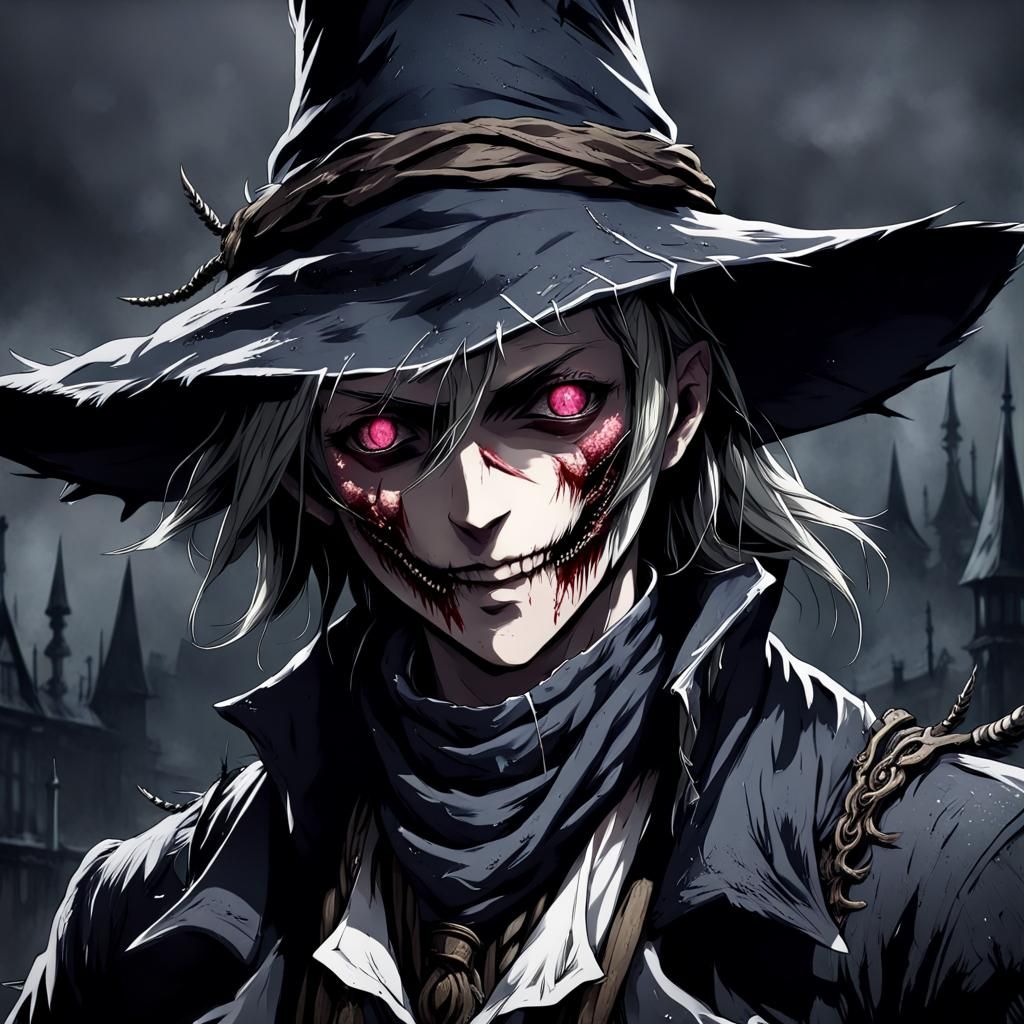 Anime Character in Bloodborne Art Style