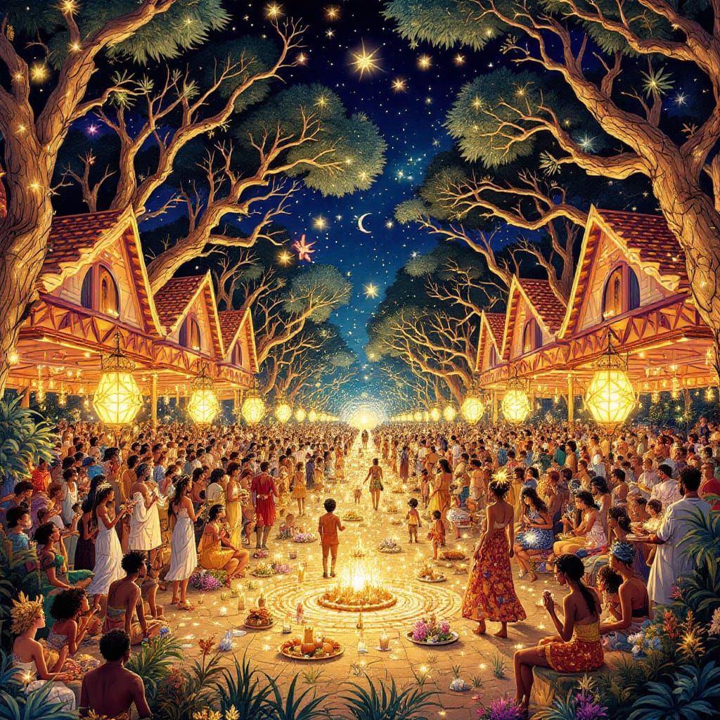 Summer Gods Feast Illuminated by Playful Light