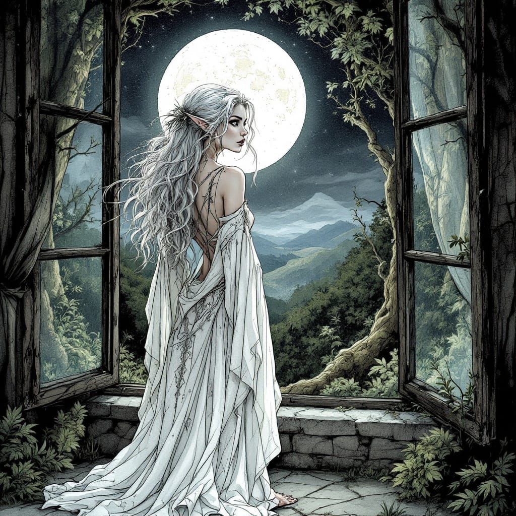 Leanan Sidhe Gazing into a Cozy Den