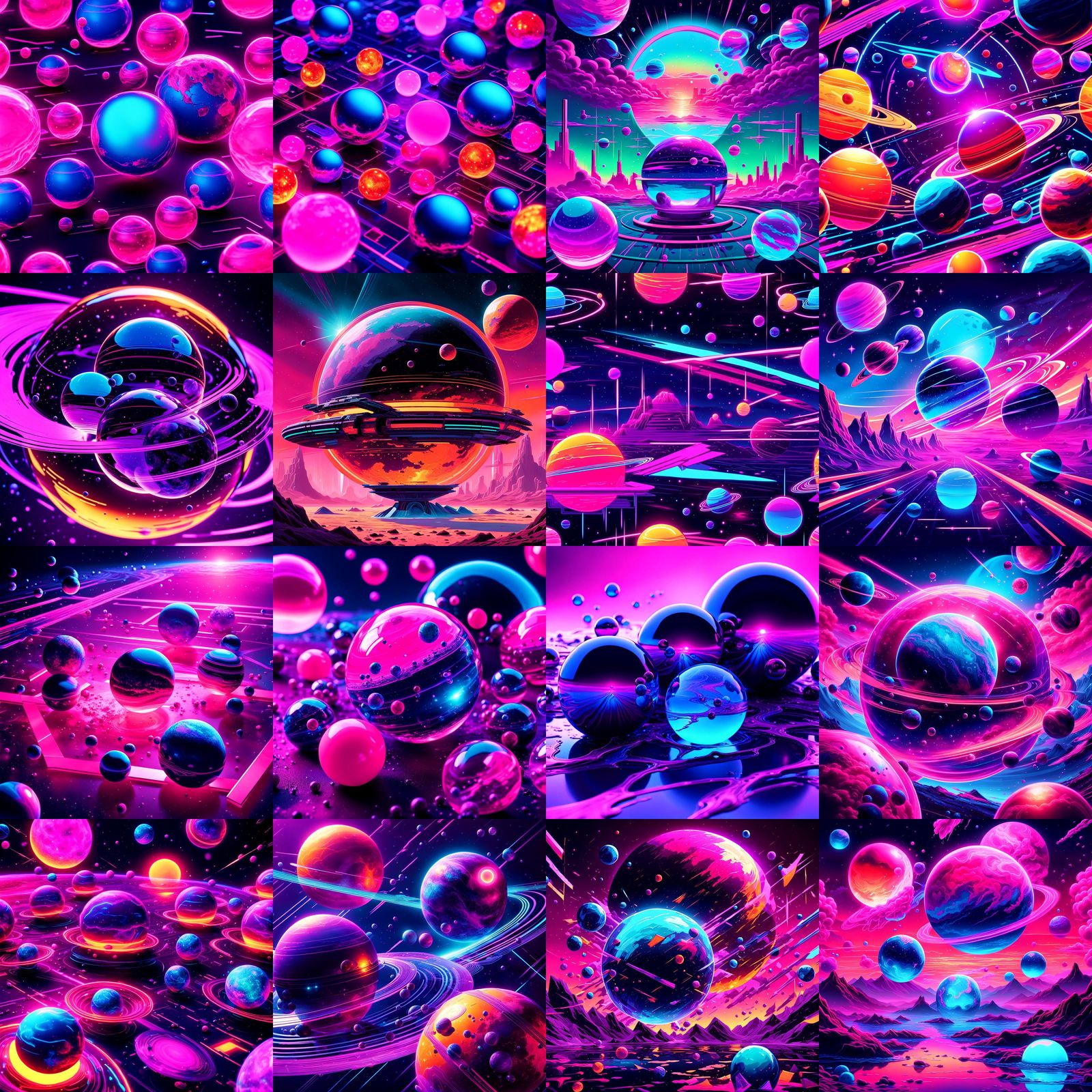 Planetary Collisions in Synthwave Orbs