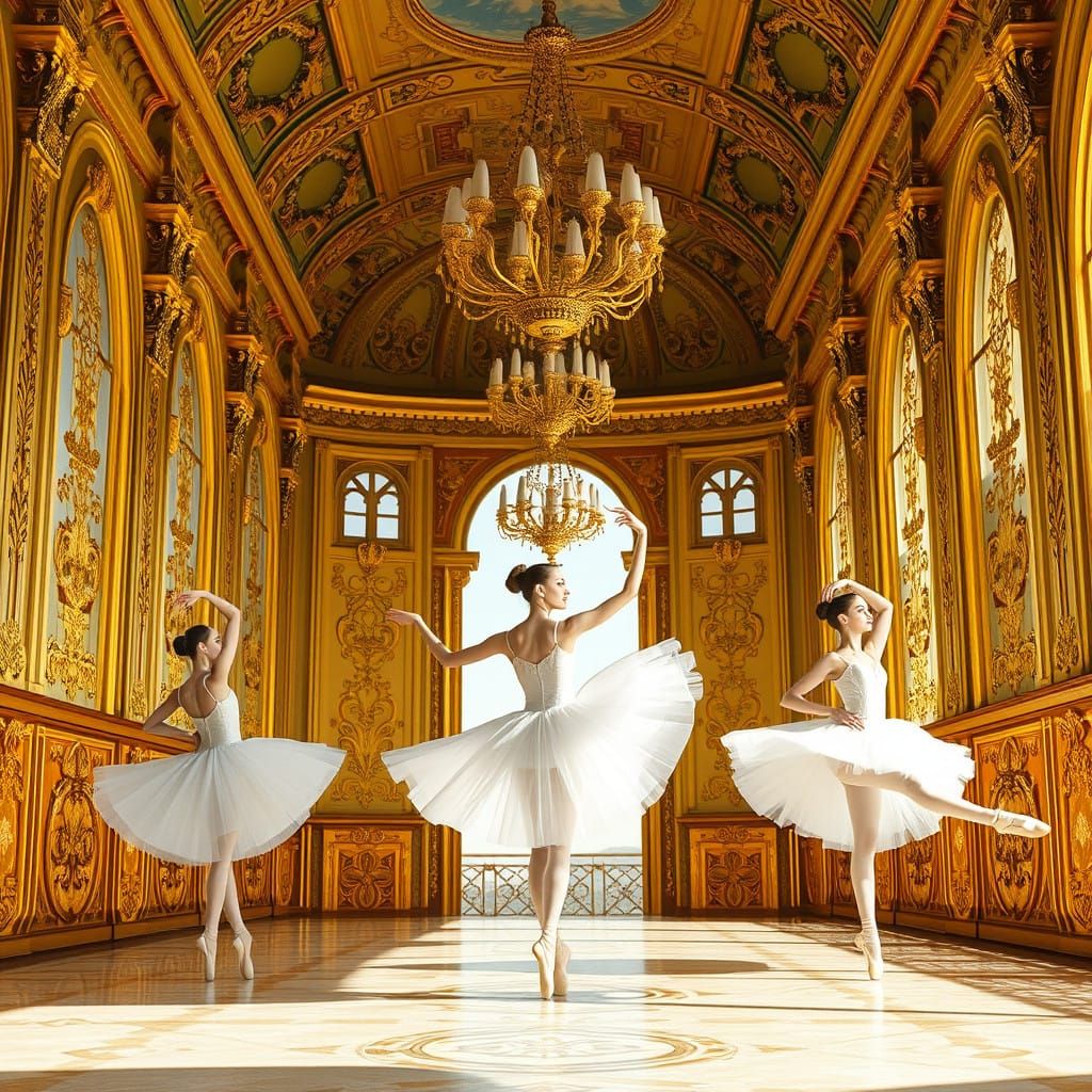Ballerinas in Golden Opulence