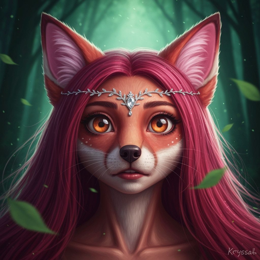 Foxgirl Trapped in Apple with Crimson Hair