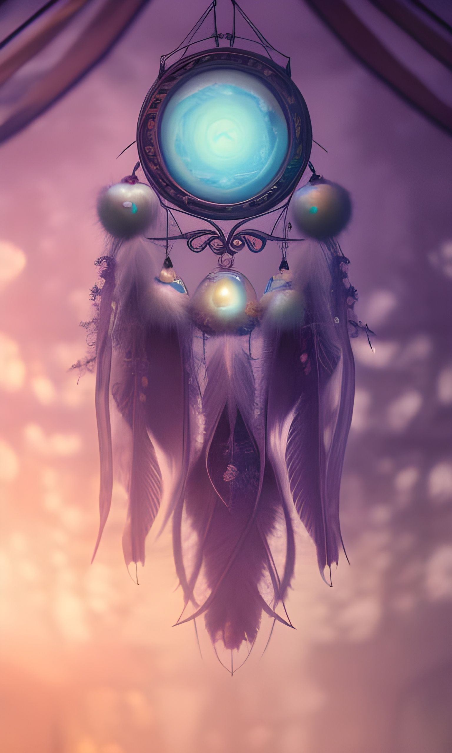 Ethereal Dreamcatcher in Storybook Watercolor Style