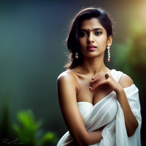 Indian Girl in White Saree: Professional Photography