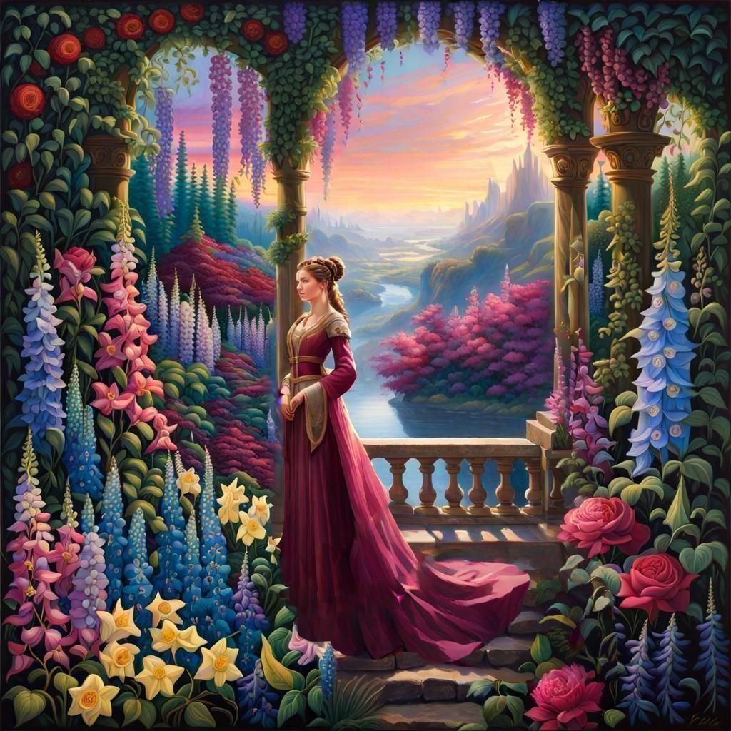 Beautiful Sorceress in Amaranth Dress: Ethereal 8k