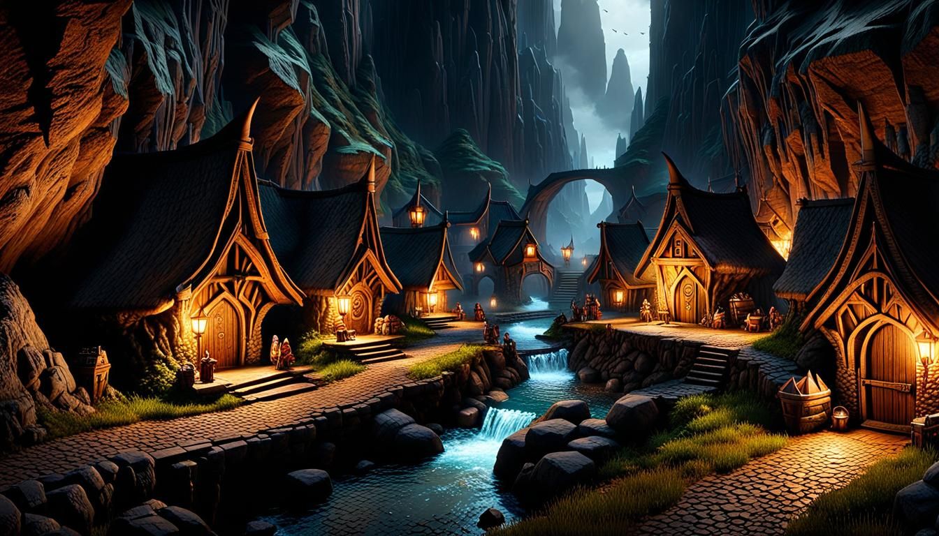 Epic Underground Dwarven Village with Knights