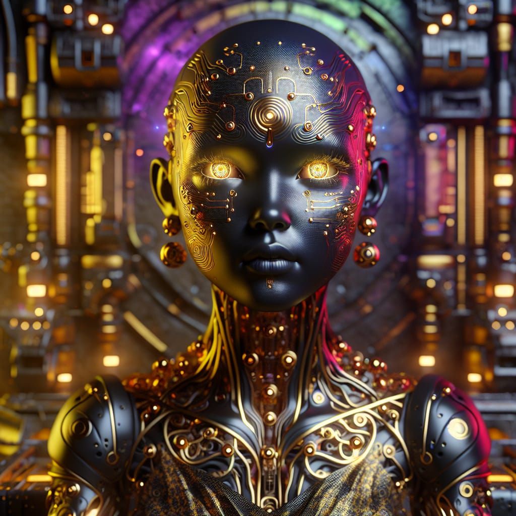 Cyborg Woman Awakening in Abandoned Workshop