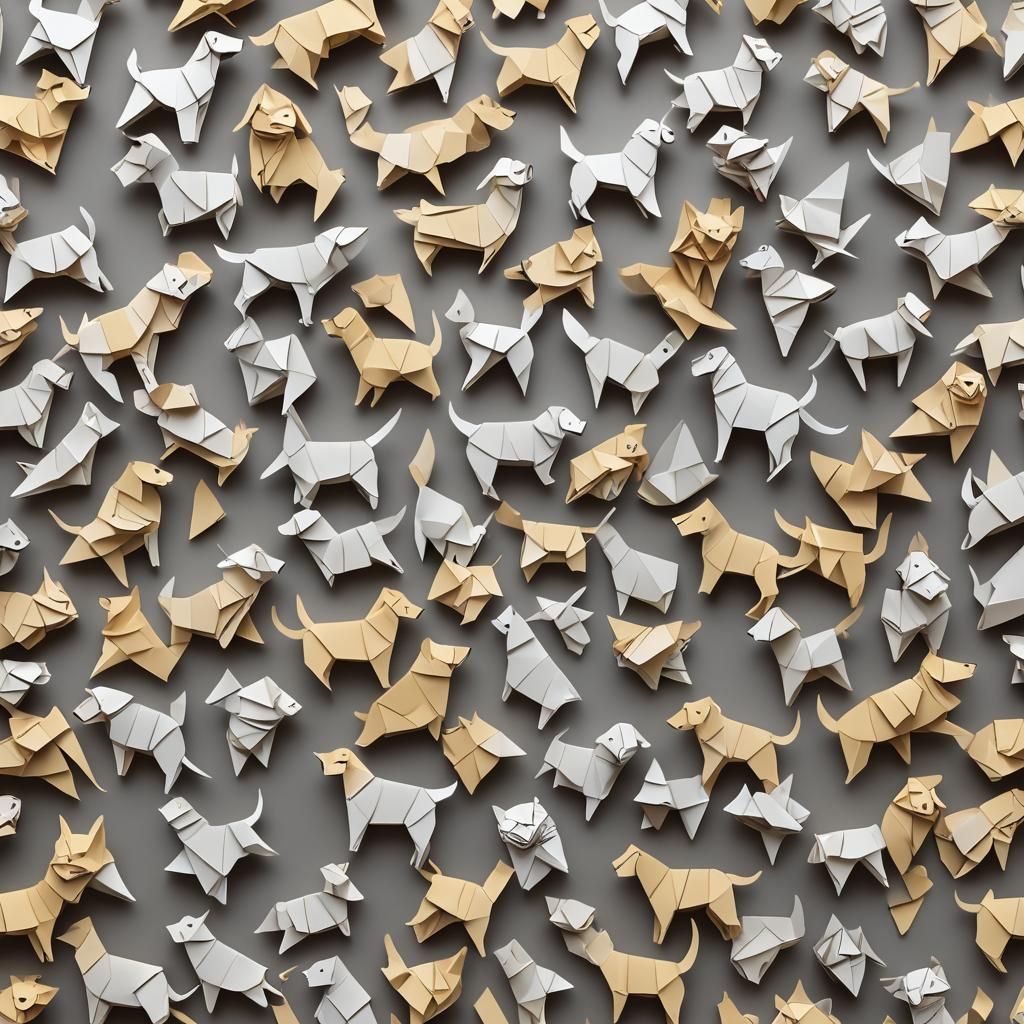 Origami Dog Papercraft in 8K Resolution