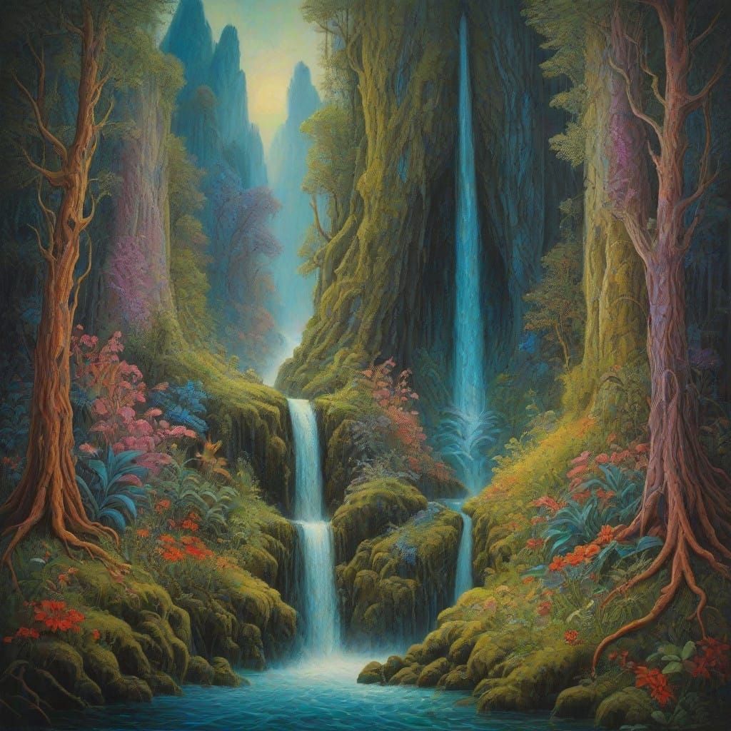 Vibrant Dreamscape in Impasto Style