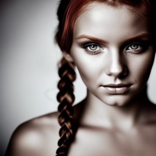 Redhead in Crochet Bikini with Soft Lighting
