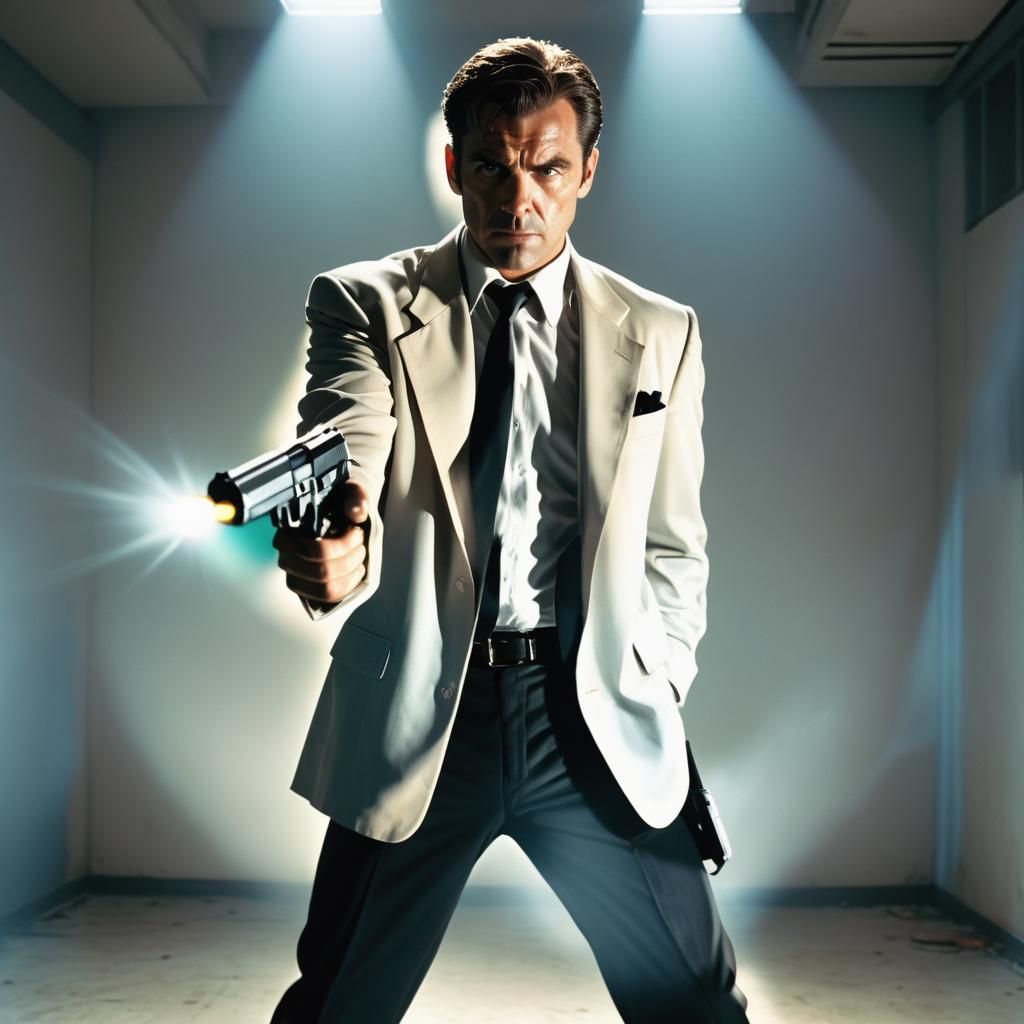 90s Detective Film Noir Style Portrait