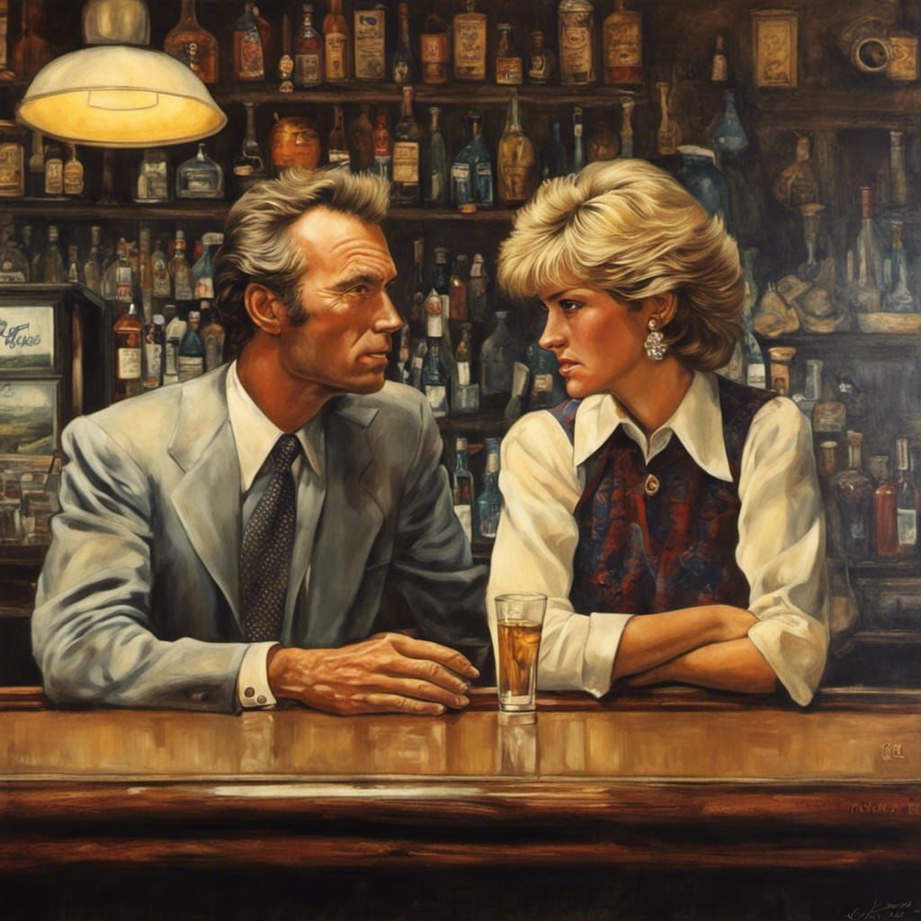 Clint Eastwood and Princess Diana, Rockwell-Style