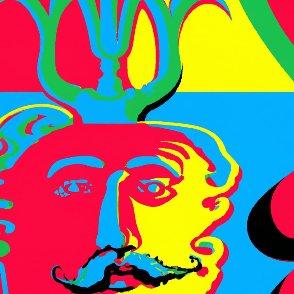 Hip Hop Salvador Dali in Pop Art Style