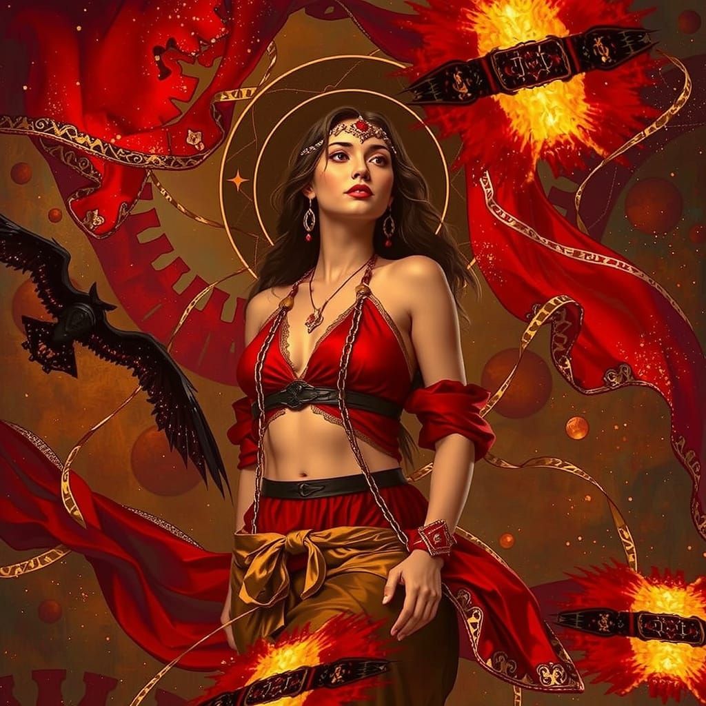 Divine Femininity Celestial Vision with Golden Halo