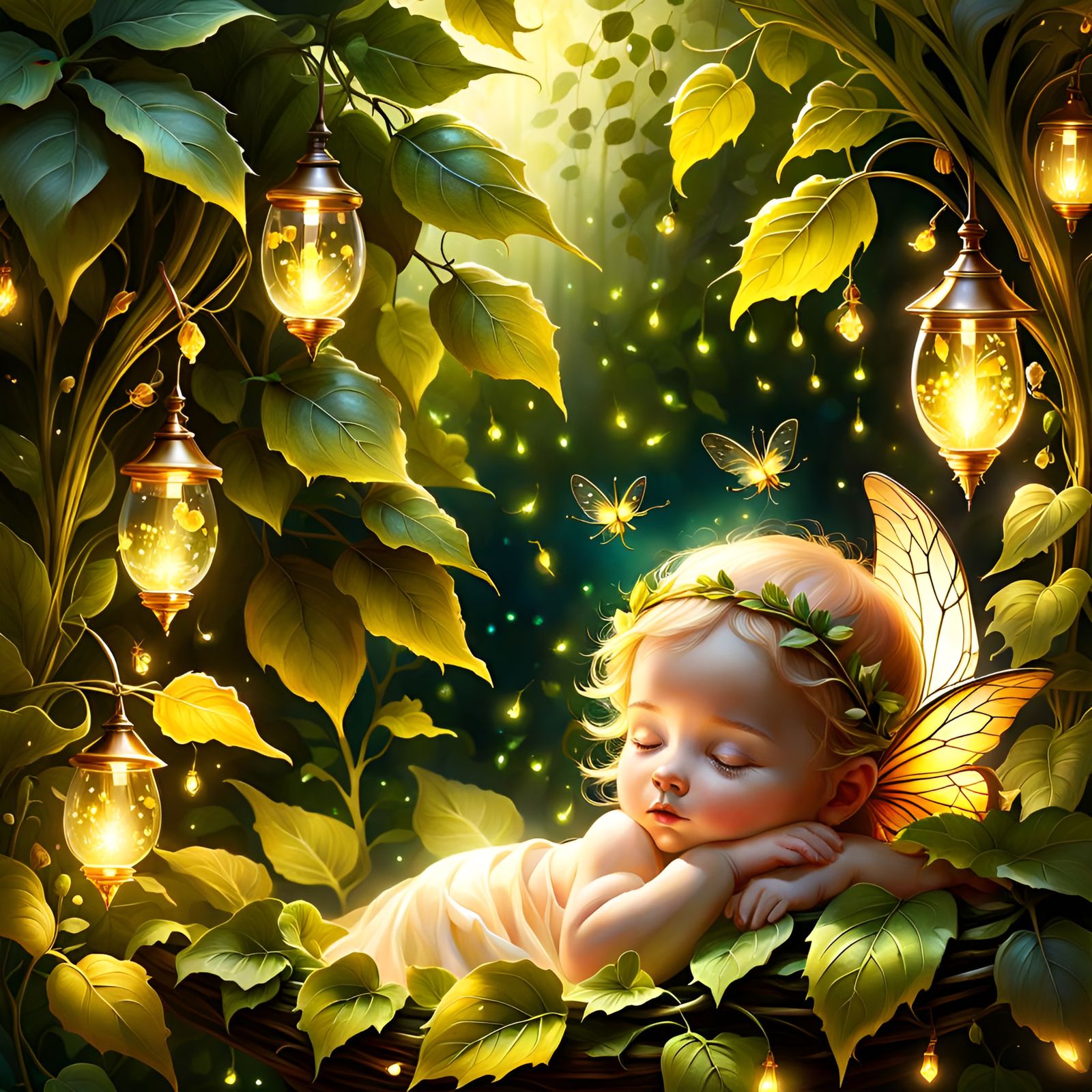 Baby Fae Asleep in Fantasy World