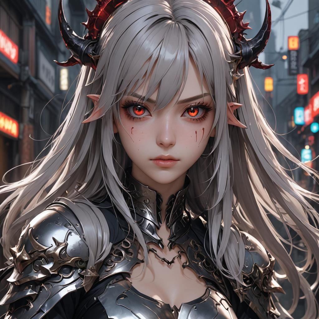 3D Anime Art of an Evil Girl