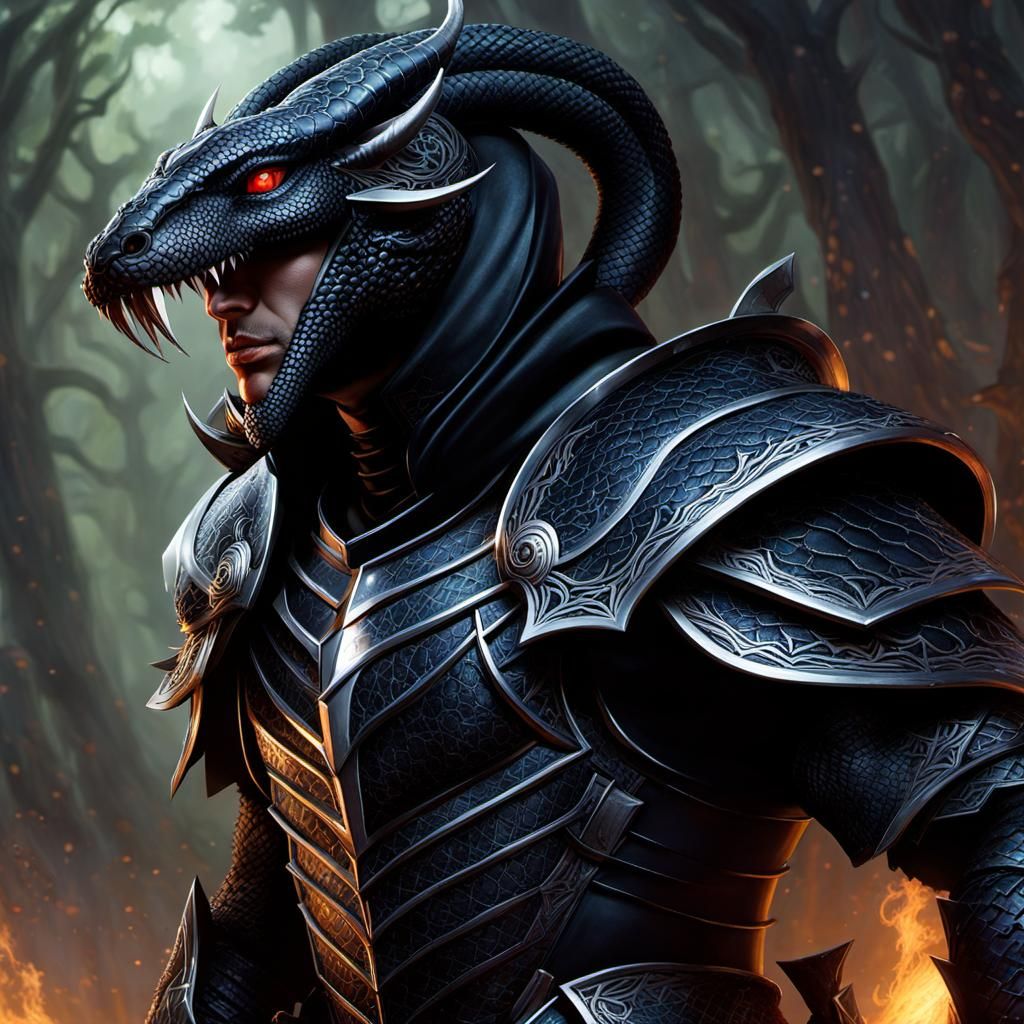 Obsidian Serpent Army in Hyper-Detailed Fantasy Art