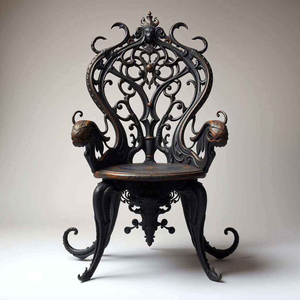 Ornate Chair in Biomechanical Dreamscape Style