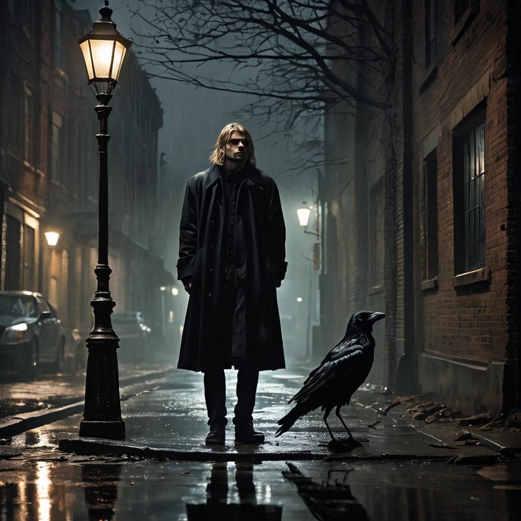 Dark Fantasy Kurt Cobain Moody Portrait