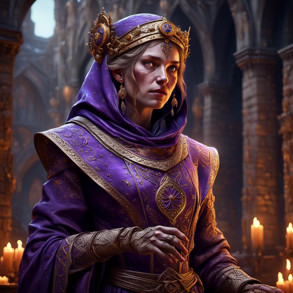 Medieval Woman in Dark Fantasy Style