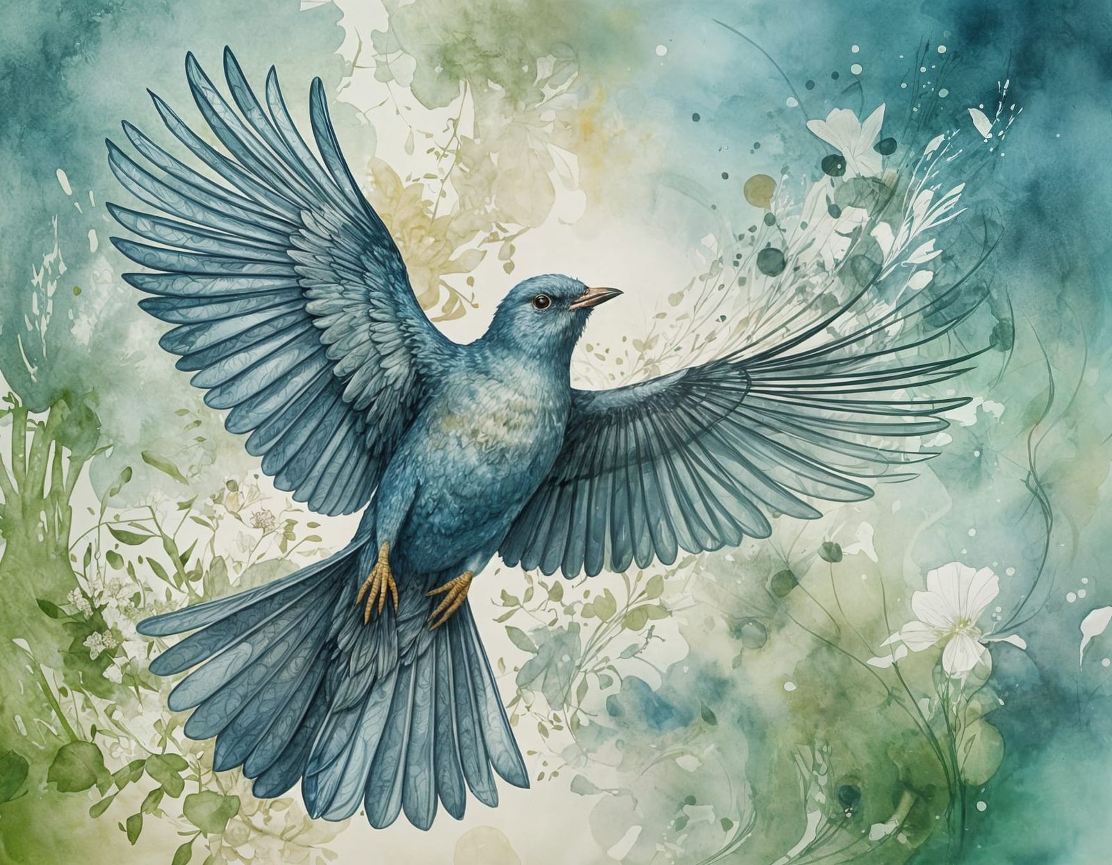 Fractal Zen Oasis with Vibrant Colors and Delicate Brushstro...