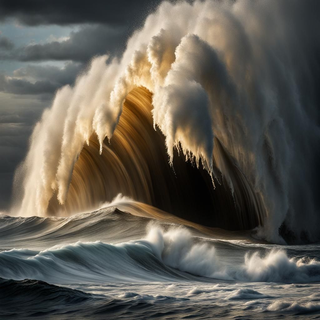 Albino Figure with Gold Veins in Oil Splash Art