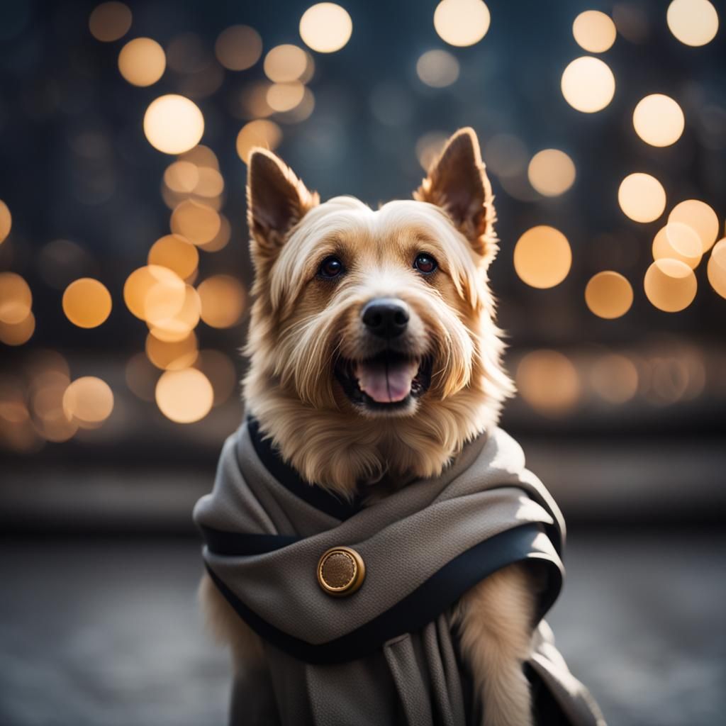 Anthro Jedi Dog Portrait in Professional Style