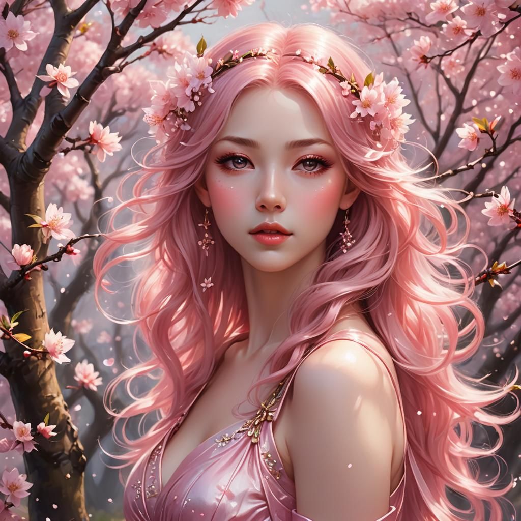 Ethereal Fairy Casting Cherry Blossom Spell