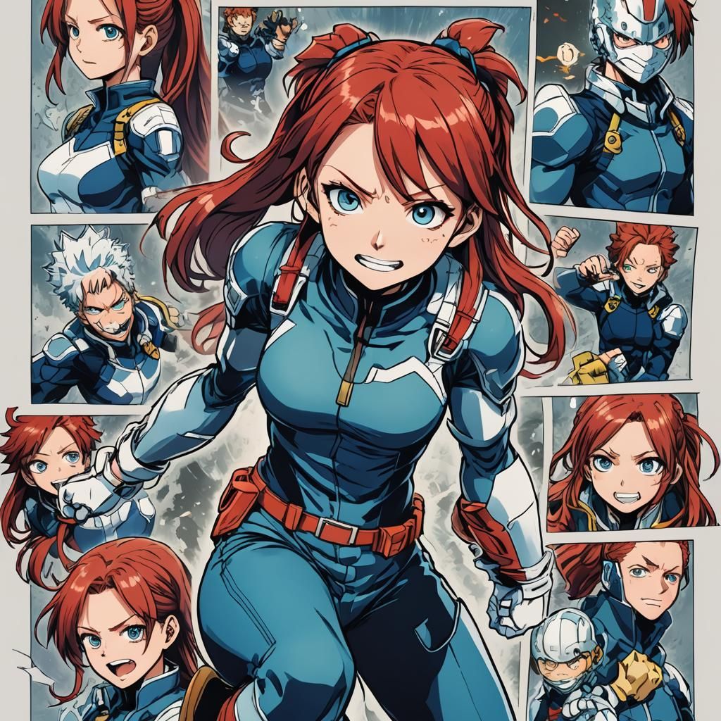 Anime Style Hero Comic Panel