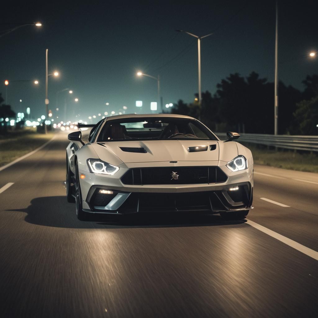 Night Drive: Cinematic Supercar in Film Still