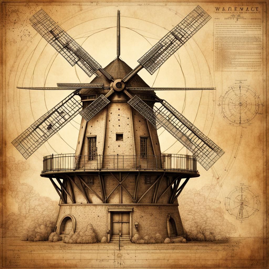 Detailed Blueprint to an Ancient Technology by Leonardo da V...