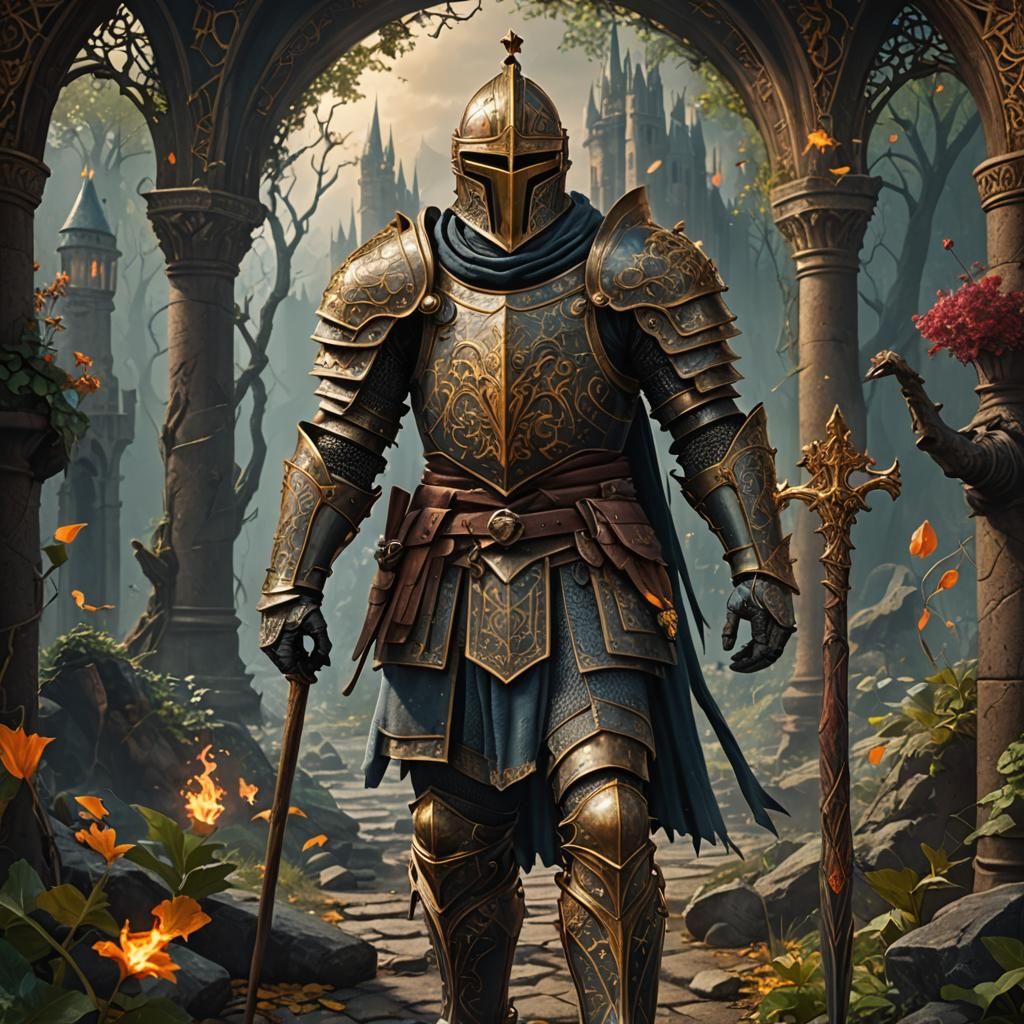 Knight of Wands Tarot Card: Fantasy Concept Art