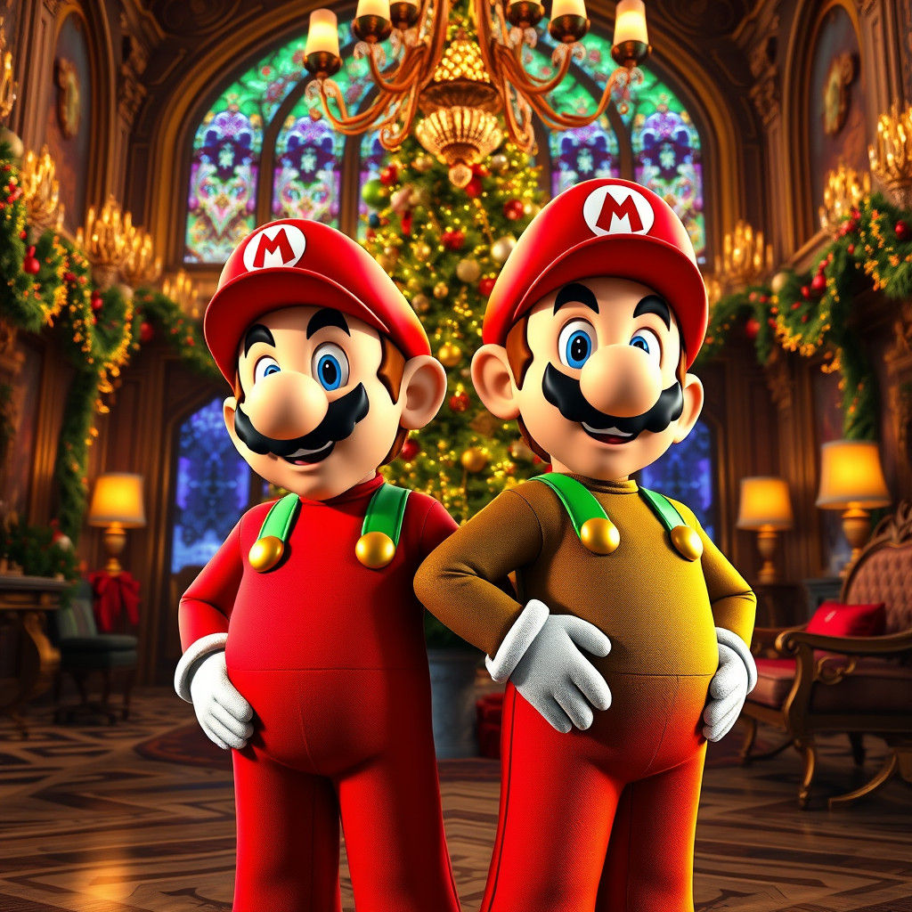 Mario Brothers' Christmas Mansion in 8K