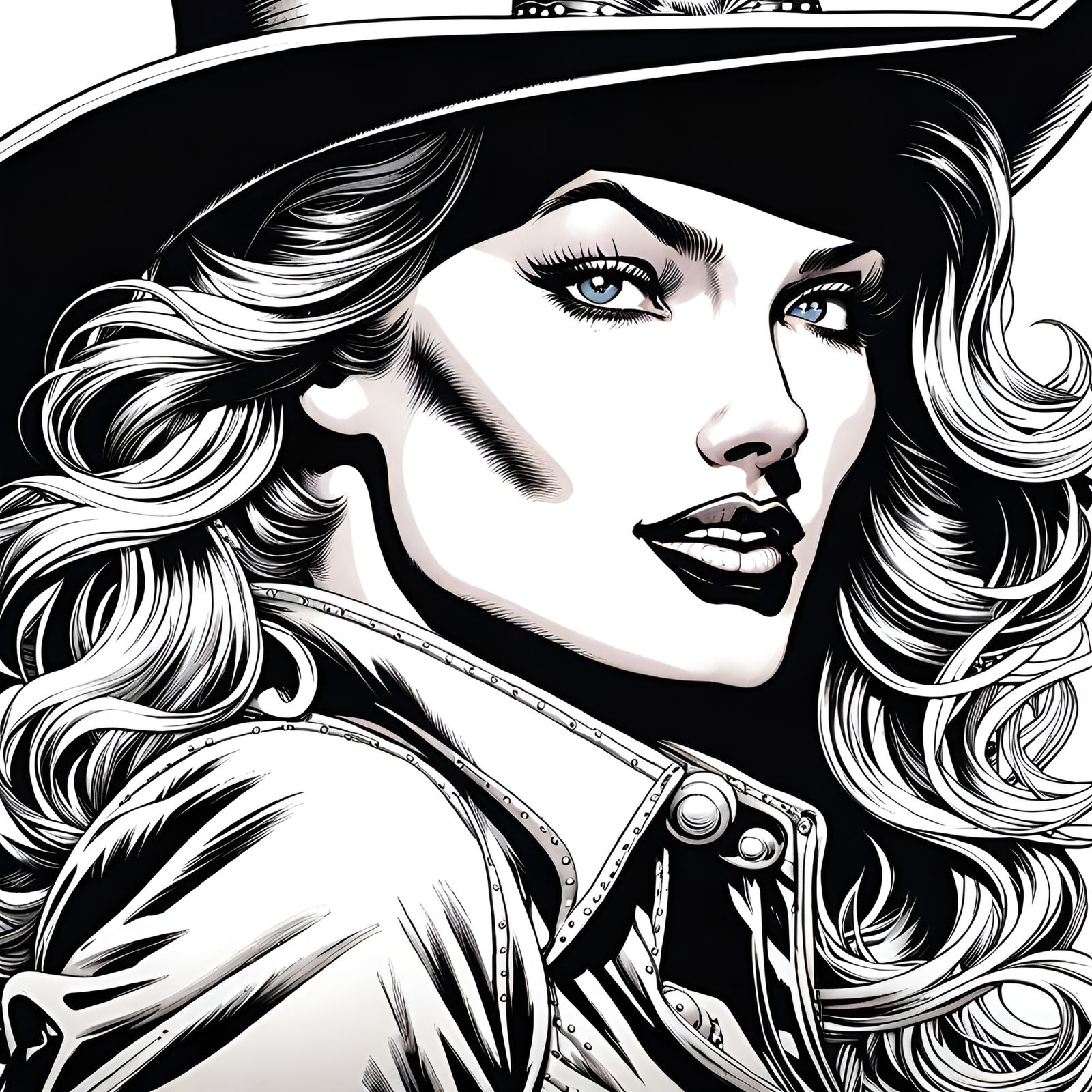Femme Fatale Cowgirl Close-up