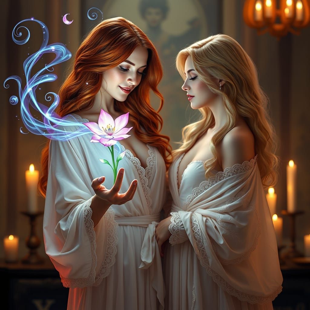 Ethereal Goddess in Candlelit Romance