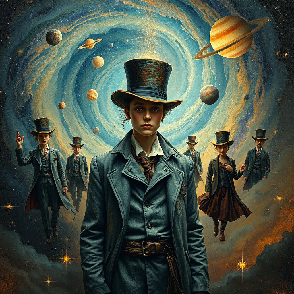 Cosmic Persona in Surrealist Style