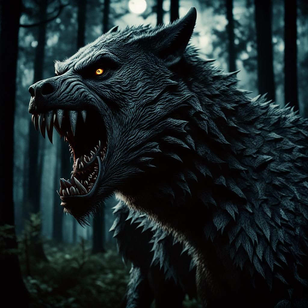 Werewolf Snarls in Dark Woods: Film Noir Style