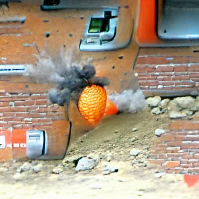 Exploding Orange Hand Grenade: Moment of Ignition