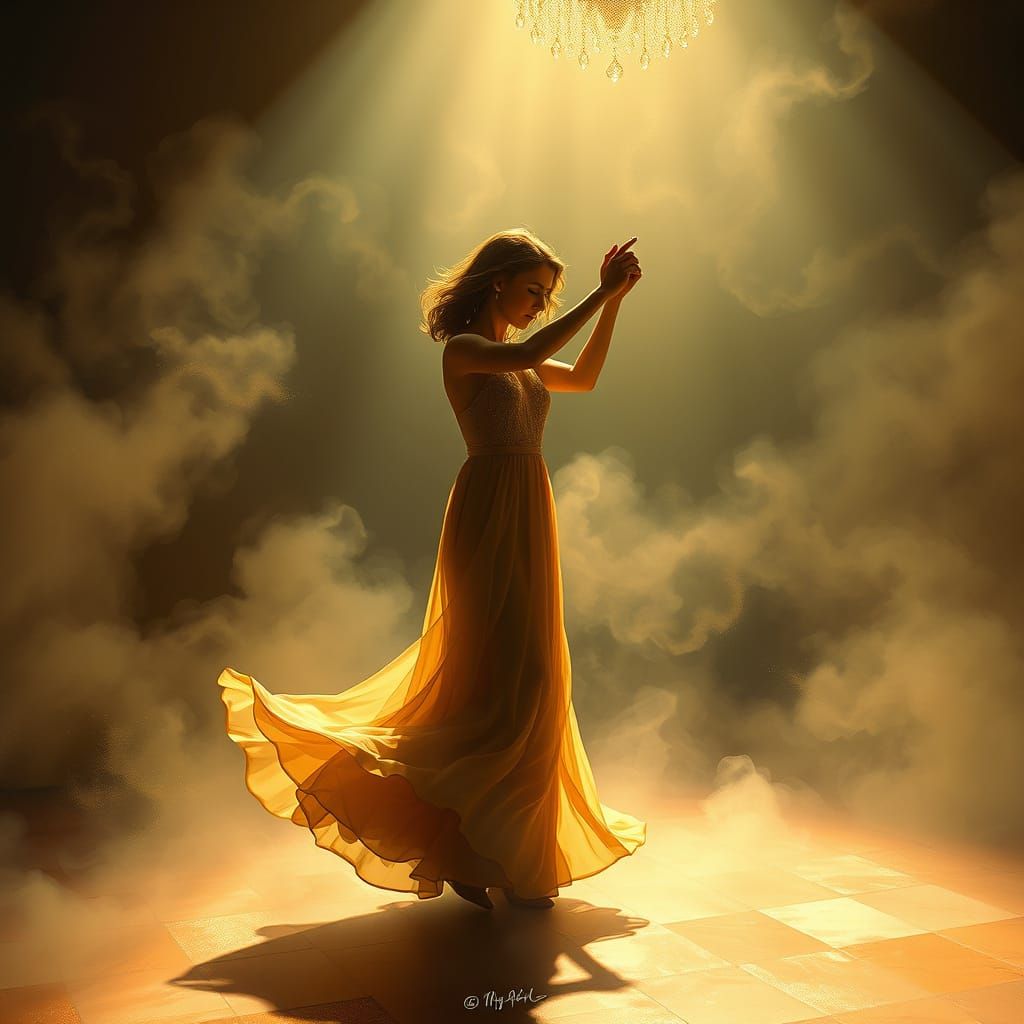 Ethereal Goddess Dancing in Mystical Luxury
