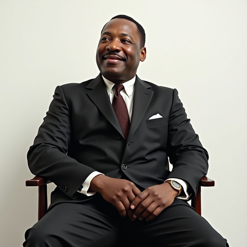 Dignified Portrait of Martin Luther King Jr. in Photorealist...