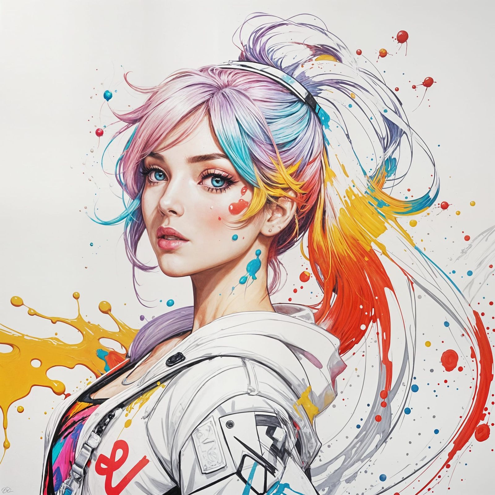 Anime Girl as Nintendo Switch in Cyberpunk Style