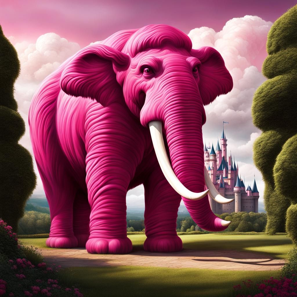 Pink Mammoth Cloud Formation over French Castle