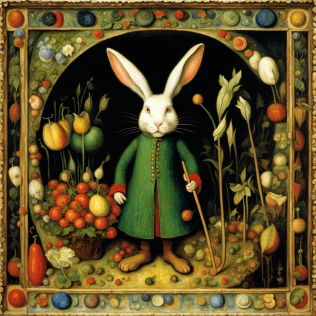 Rabbit Sowing Fear: A Surreal Art Masterpiece
