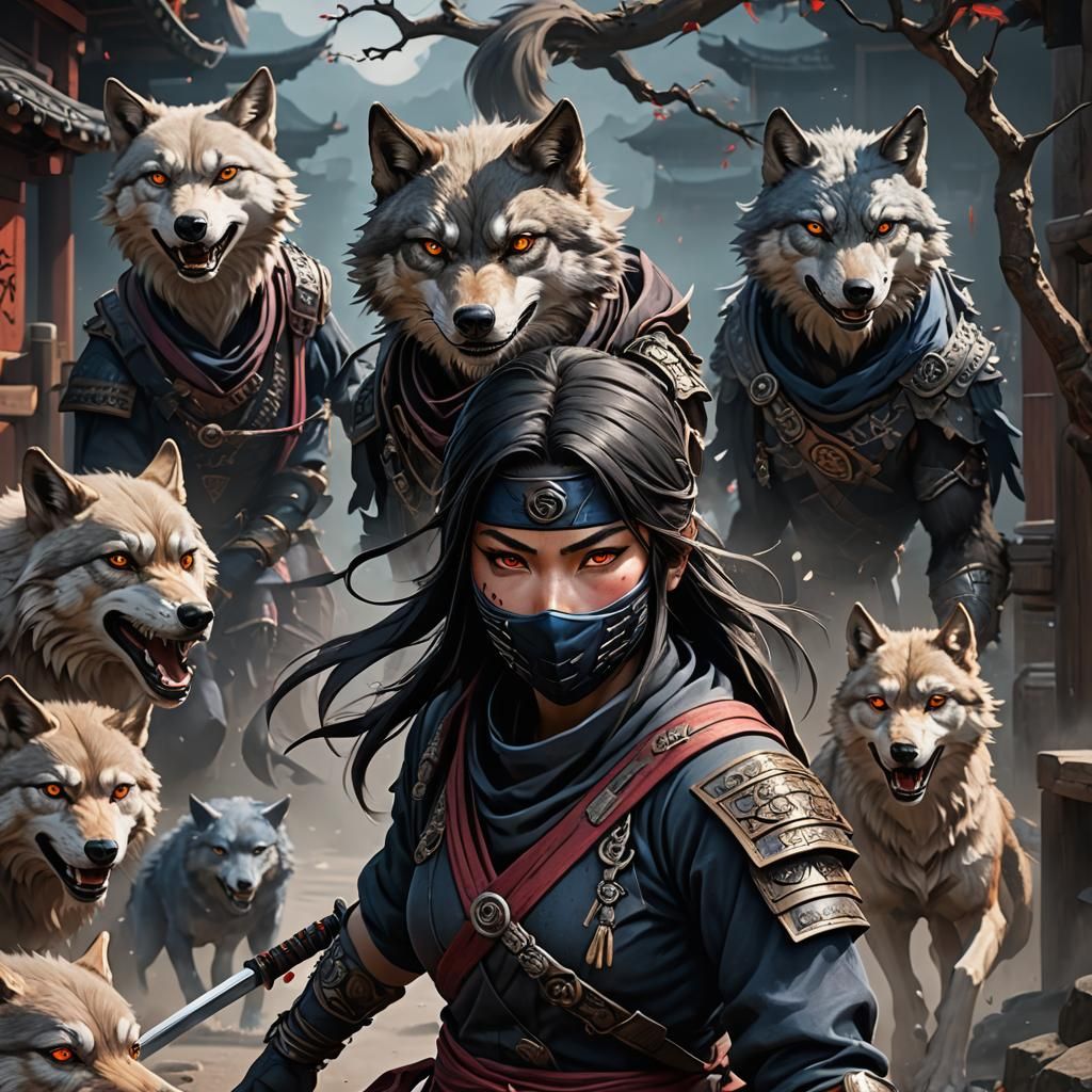 Wolf-Eyed Ninja: Detailed Matte Painting