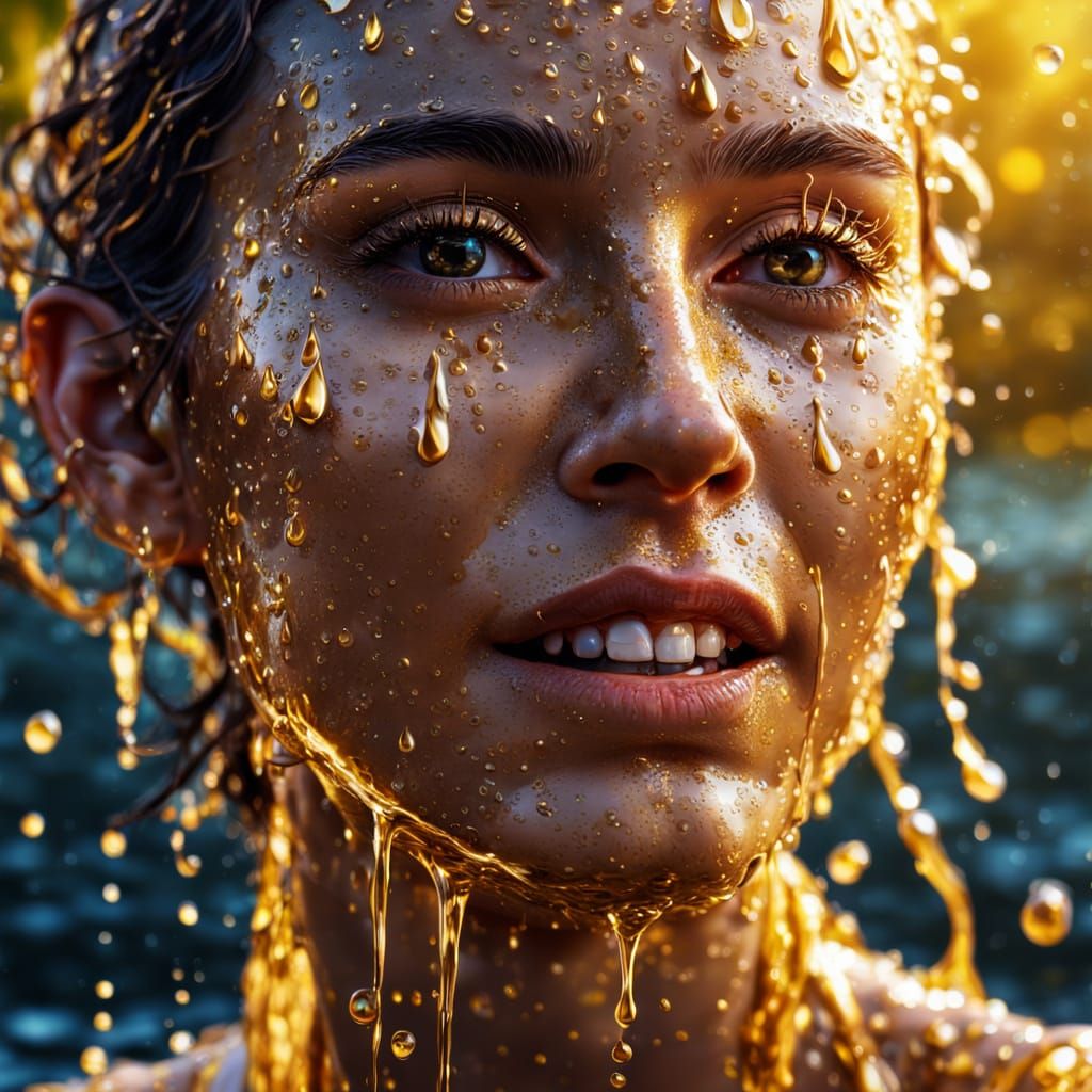 Stunning Hyperrealistic Portrait of a Woman in a Shimmering ...