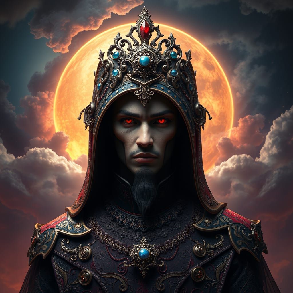 Mysterious Figure in Grandiose Art Nouveau Style