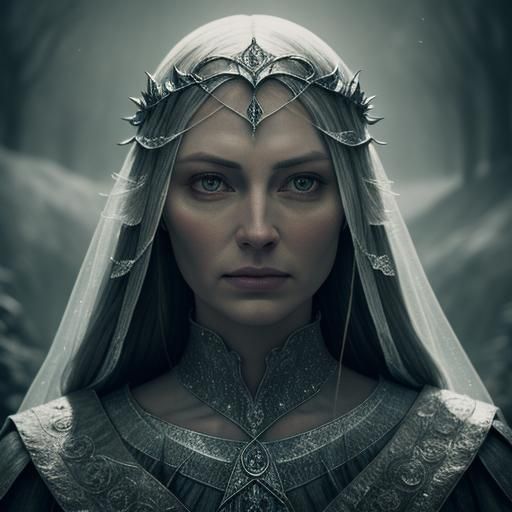 Hyperrealistic Portrait of Galadriel in HDR