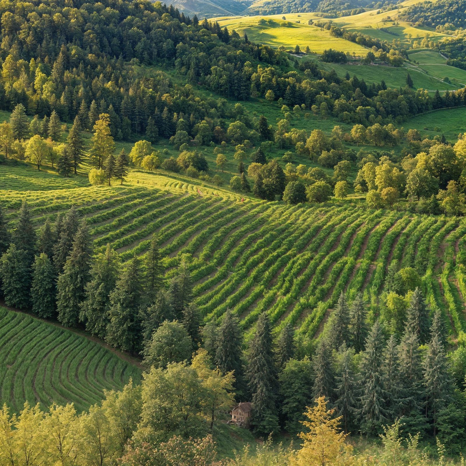 Blue Autumn Scene AI Art